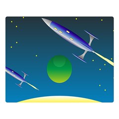 Rocket Spaceship Space Double Sided Flano Blanket (large) 