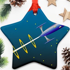 Rocket Spaceship Space Galaxy Ornament (star) by HermanTelo