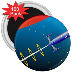 Rocket Spaceship Space Galaxy 3  Magnets (100 Pack) by HermanTelo