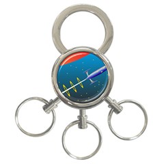 Rocket Spaceship Space Galaxy 3-ring Key Chain by HermanTelo