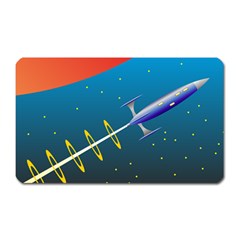 Rocket Spaceship Space Galaxy Magnet (rectangular) by HermanTelo