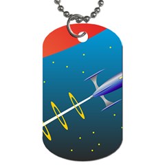 Rocket Spaceship Space Galaxy Dog Tag (one Side) by HermanTelo