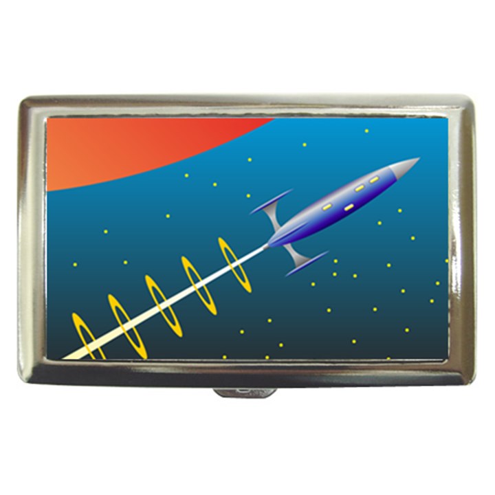 Rocket Spaceship Space Galaxy Cigarette Money Case