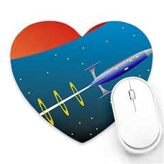 Rocket Spaceship Space Galaxy Heart Mousepads by HermanTelo