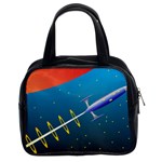 Rocket Spaceship Space Galaxy Classic Handbag (Two Sides) Front