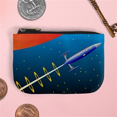 Rocket Spaceship Space Galaxy Mini Coin Purse by HermanTelo