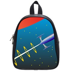 Rocket Spaceship Space Galaxy School Bag (small)