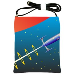 Rocket Spaceship Space Galaxy Shoulder Sling Bag by HermanTelo