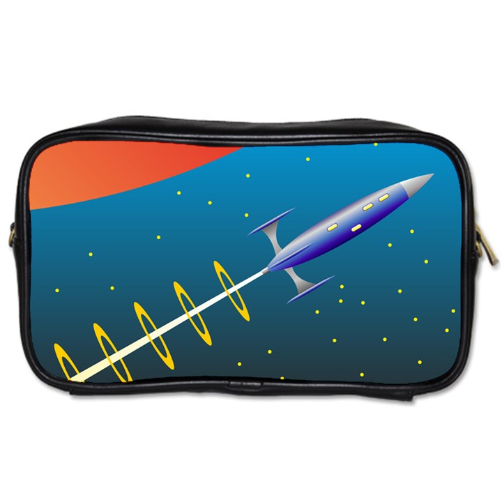 Rocket Spaceship Space Galaxy Toiletries Bag (Two Sides)