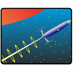 Rocket Spaceship Space Galaxy Fleece Blanket (medium) 