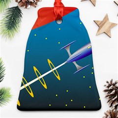 Rocket Spaceship Space Galaxy Bell Ornament (two Sides) by HermanTelo