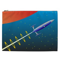 Rocket Spaceship Space Galaxy Cosmetic Bag (xxl) by HermanTelo