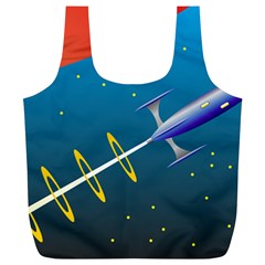 Rocket Spaceship Space Galaxy Full Print Recycle Bag (xl)