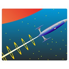 Rocket Spaceship Space Galaxy Double Sided Flano Blanket (medium) 