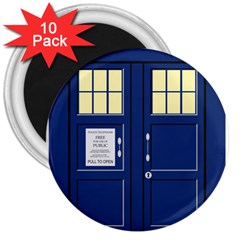 Tardis Doctor Who Time Travel 3  Magnets (10 Pack)  by HermanTelo