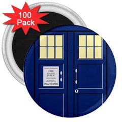 Tardis Doctor Who Time Travel 3  Magnets (100 Pack) by HermanTelo