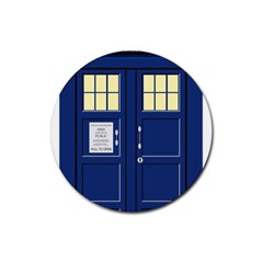 Tardis Doctor Who Time Travel Rubber Coaster (round)  by HermanTelo