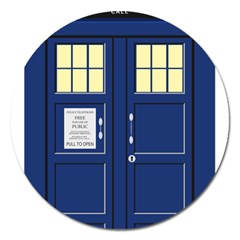 Tardis Doctor Who Time Travel Magnet 5  (round)