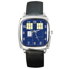 Tardis Doctor Who Time Travel Square Metal Watch