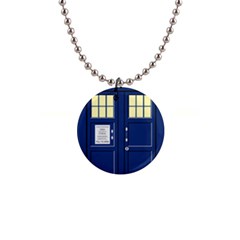 Tardis Doctor Who Time Travel 1  Button Necklace by HermanTelo