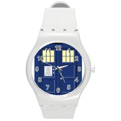 Tardis Doctor Who Time Travel Round Plastic Sport Watch (m)