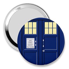 Tardis Doctor Who Time Travel 3  Handbag Mirrors by HermanTelo