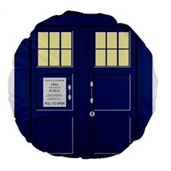 Tardis Doctor Who Time Travel Large 18  Premium Round Cushions by HermanTelo