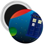 Tardis Doctor Time Travel 3  Magnets Front