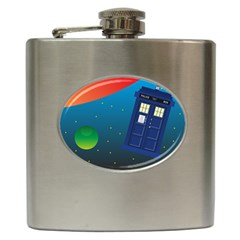 Tardis Doctor Time Travel Hip Flask (6 Oz) by HermanTelo