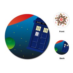 Tardis Doctor Time Travel Playing Cards (round)