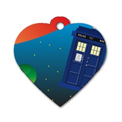 Tardis Doctor Time Travel Dog Tag Heart (two Sides)