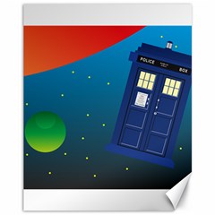 Tardis Doctor Time Travel Canvas 11  X 14  by HermanTelo