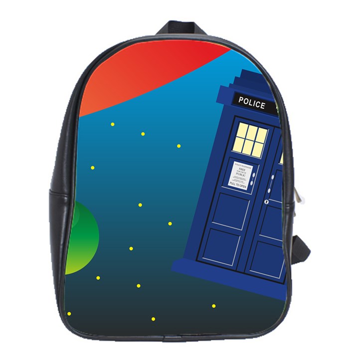 Tardis Doctor Time Travel School Bag (Large)