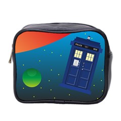 Tardis Doctor Time Travel Mini Toiletries Bag (two Sides) by HermanTelo