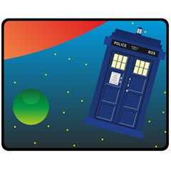 Tardis Doctor Time Travel Fleece Blanket (medium)  by HermanTelo