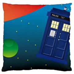 Tardis Doctor Time Travel Large Cushion Case (one Side) by HermanTelo