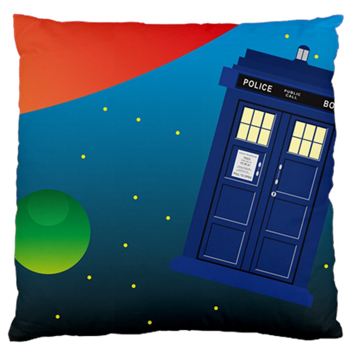 Tardis Doctor Time Travel Large Flano Cushion Case (One Side)