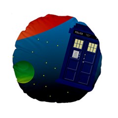 Tardis Doctor Time Travel Standard 15  Premium Flano Round Cushions