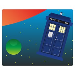 Tardis Doctor Time Travel Double Sided Flano Blanket (medium) 