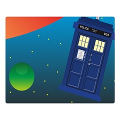 Tardis Doctor Time Travel Double Sided Flano Blanket (large) 