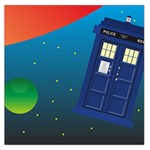 Tardis Doctor Time Travel Large Satin Scarf (Square) Front