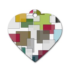 Wallpaper Texture Plaid Dog Tag Heart (two Sides)