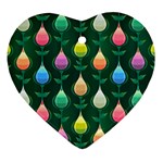 Tulips Seamless Pattern Background Heart Ornament (Two Sides) Back