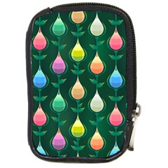 Tulips Seamless Pattern Background Compact Camera Leather Case