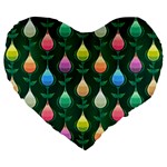 Tulips Seamless Pattern Background Large 19  Premium Heart Shape Cushions Front