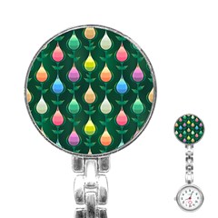 Tulips Seamless Pattern Background Stainless Steel Nurses Watch