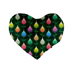 Tulips Seamless Pattern Background Standard 16  Premium Flano Heart Shape Cushions