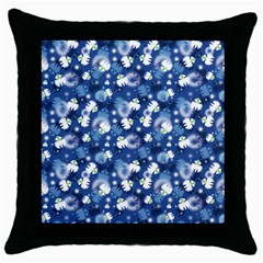 White Flowers Summer Plant Throw Pillow Case (black) by HermanTelo