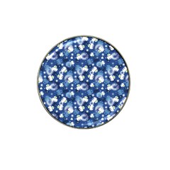 White Flowers Summer Plant Hat Clip Ball Marker (4 Pack)