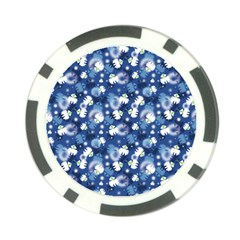 White Flowers Summer Plant Poker Chip Card Guard by HermanTelo